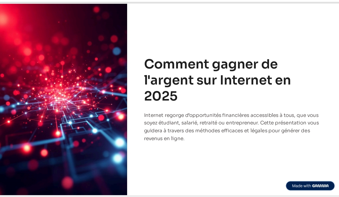 Comment gagner de l'argent sur internet en 2025